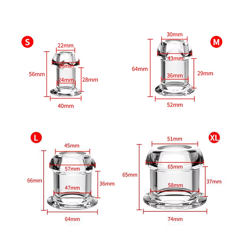 Transparent Hollow Anal Plug With Stopper