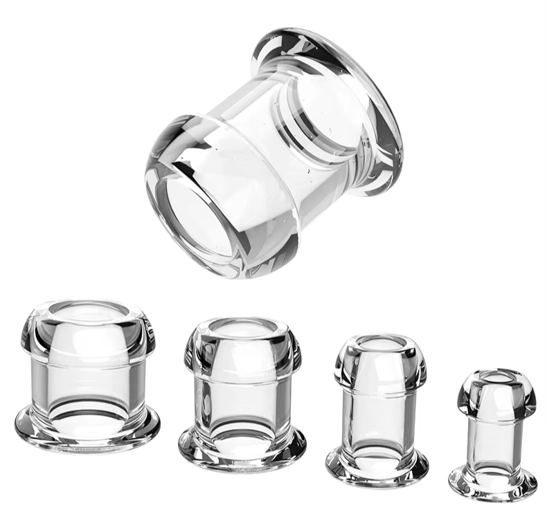 Transparent Hollow Anal Plug With Stopper