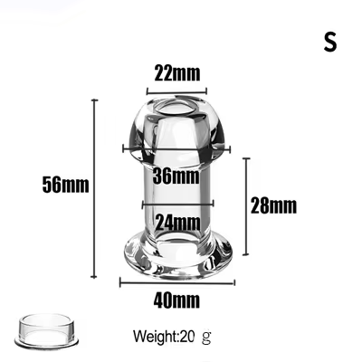 Transparent Hollow Anal Plug With Stopper