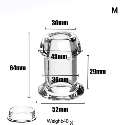 Transparent Hollow Anal Plug With Stopper