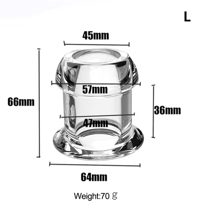 Transparent Hollow Anal Plug With Stopper