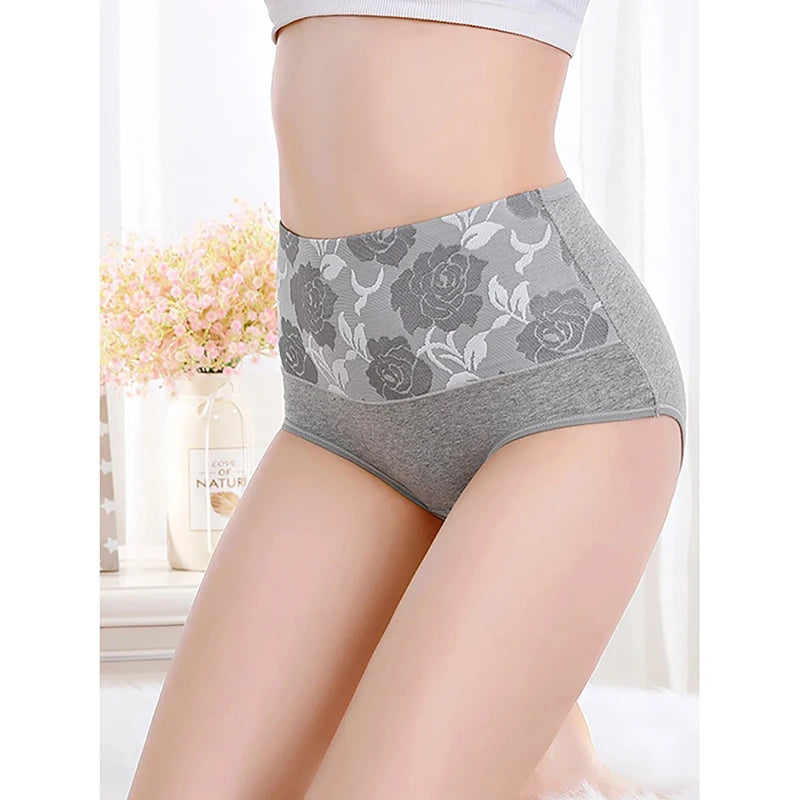 3 Pack High Waist Seamless Floral Briefs