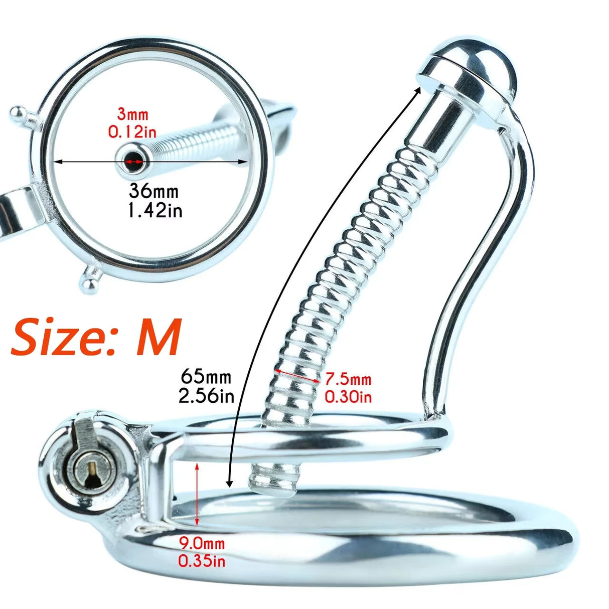 Spiral Denial Stainless Steel Chastity Cage