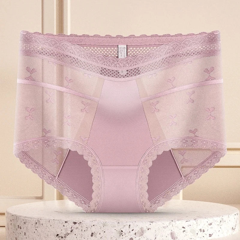 Sheer Lace High-Waist Panties