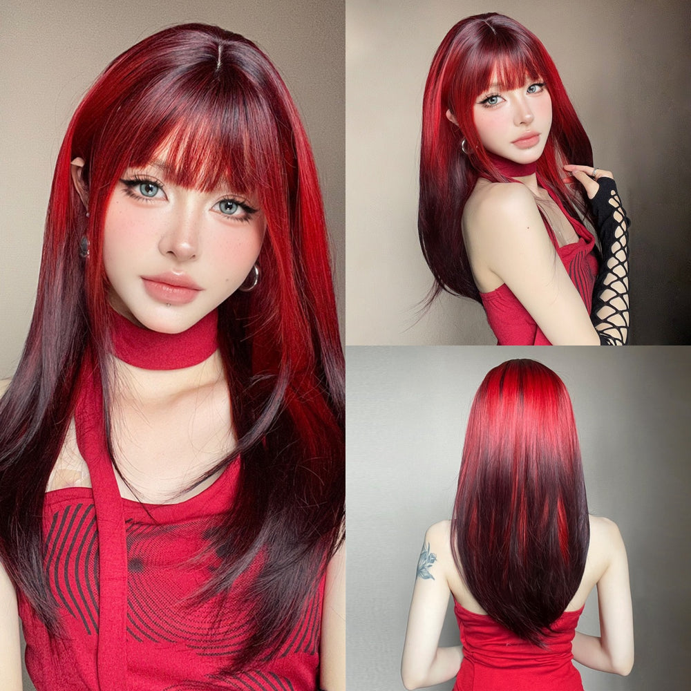 Crimson Eclipse Synthetic Wig