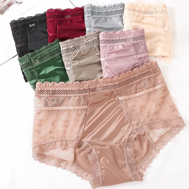 Sheer Lace High-Waist Panties