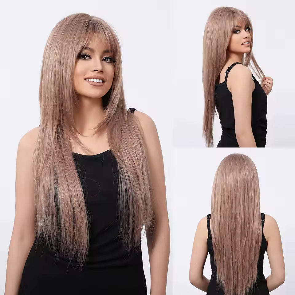 Soft Mauve Synthetic Wig