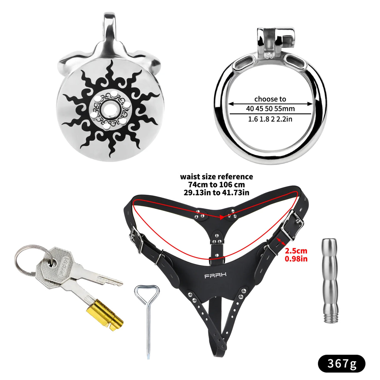 Lotus Flame Stainless Steel Chastity Cage