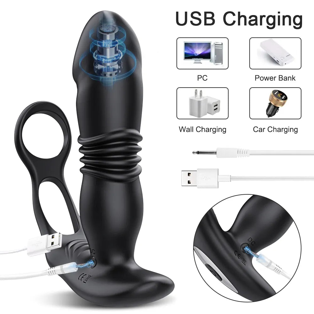 Thrusting Vibrator Anal Plug