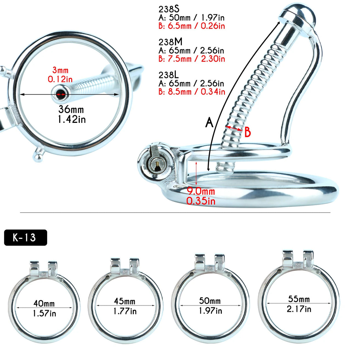 Spiral Denial Stainless Steel Chastity Cage