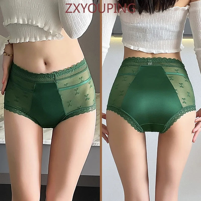 Sheer Lace High-Waist Panties