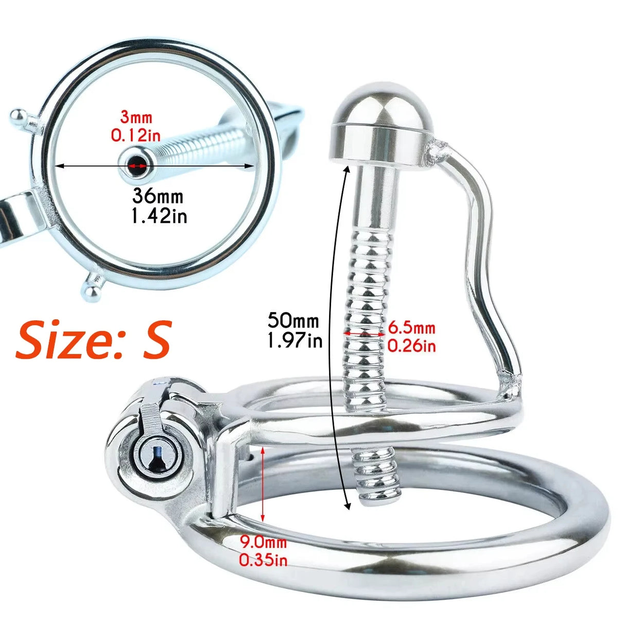 Spiral Denial Stainless Steel Chastity Cage