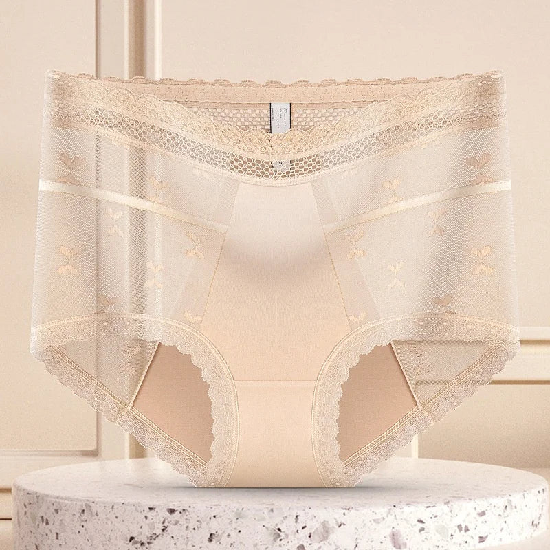Sheer Lace High-Waist Panties