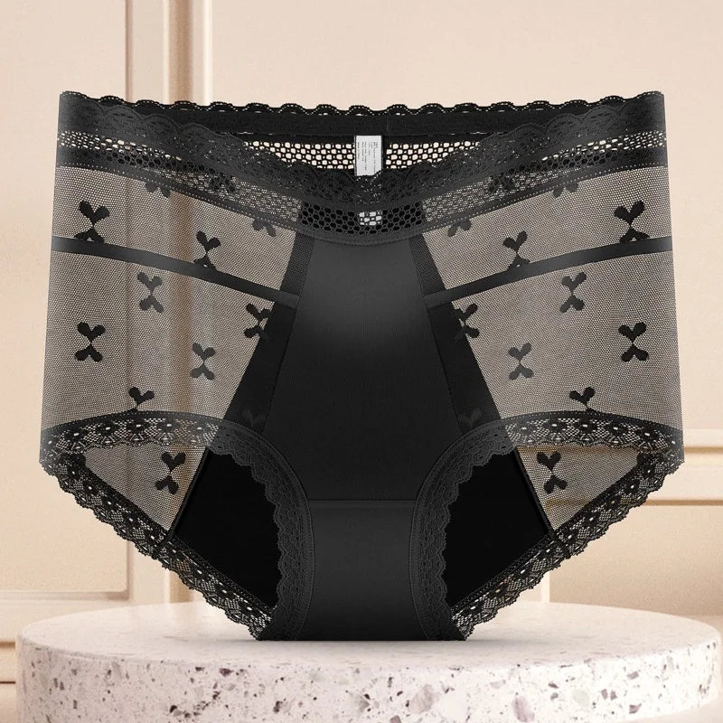 Sheer Lace High-Waist Panties