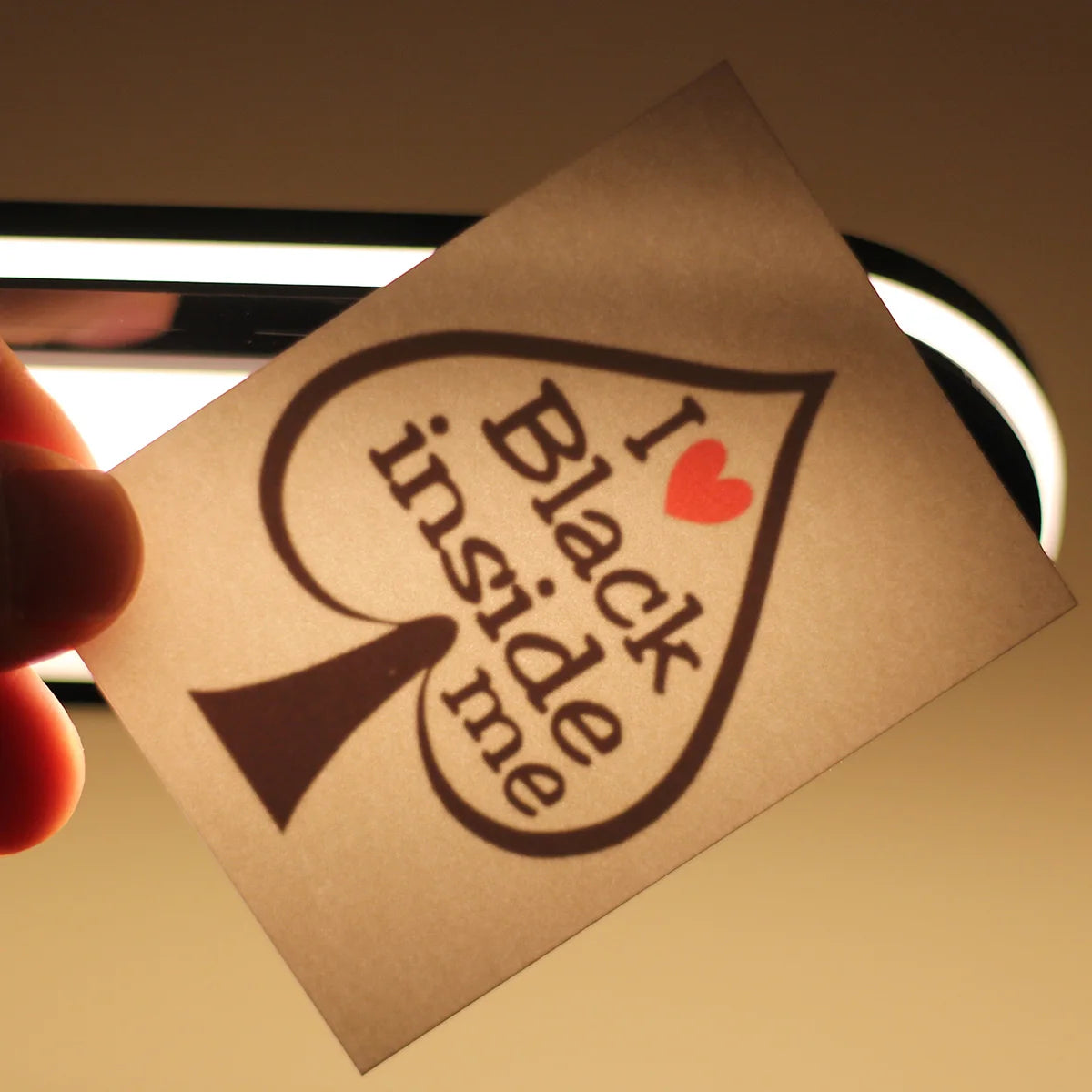Love Black Inside Me Temporary Tattoo