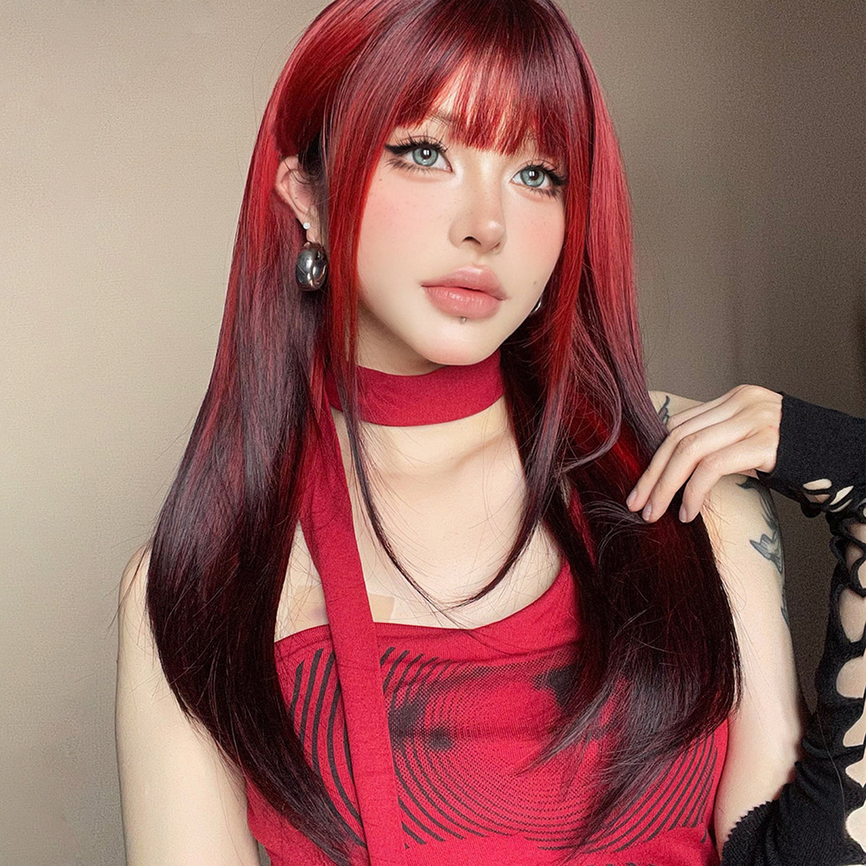 Crimson Eclipse Synthetic Wig