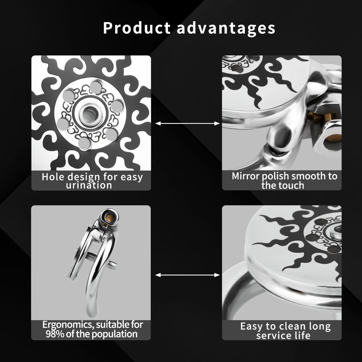 Lotus Flame Stainless Steel Chastity Cage