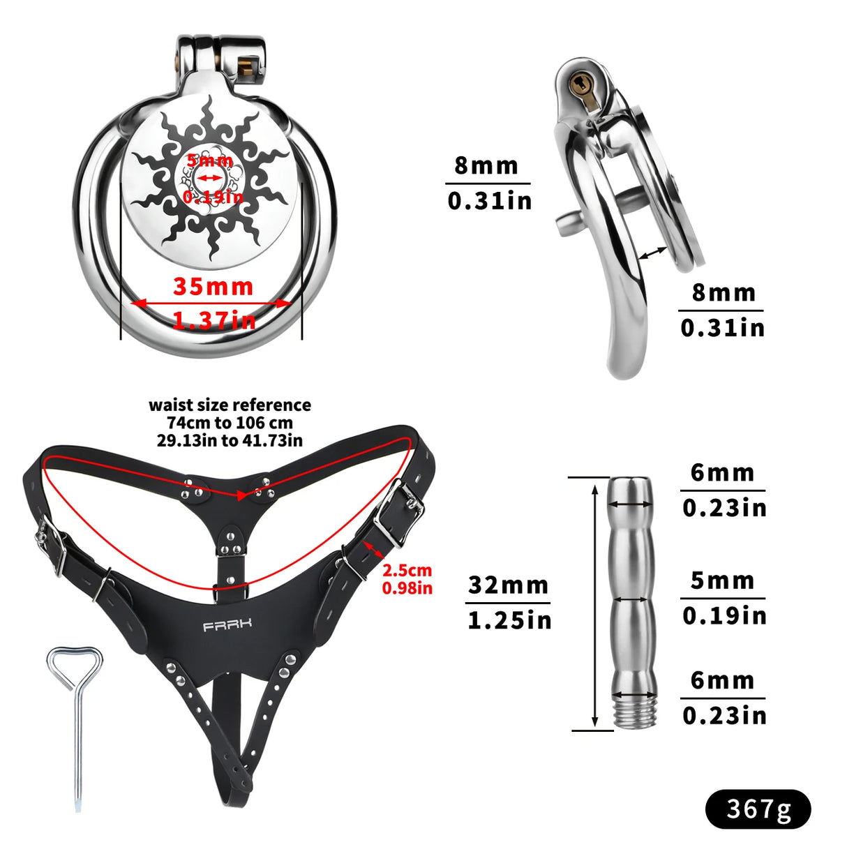 Lotus Flame Stainless Steel Chastity Cage