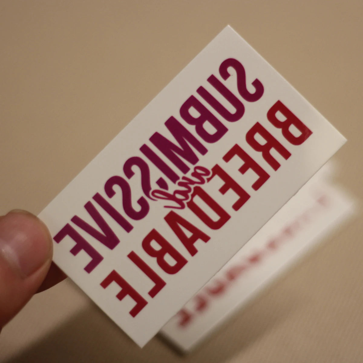 "Submissive and Breedable" Temporary Tattoo