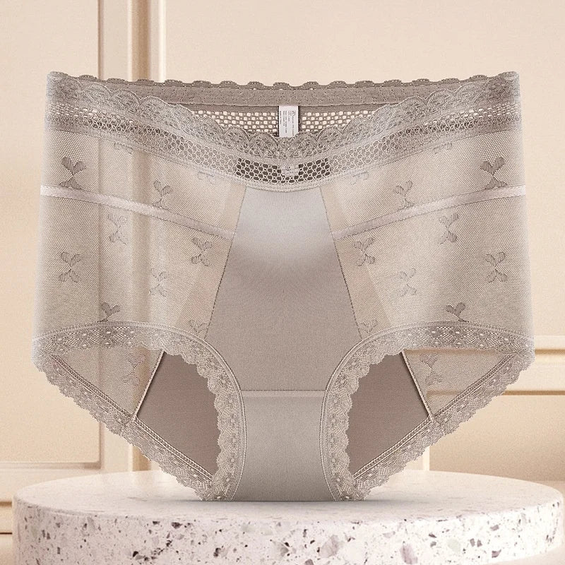 Sheer Lace High-Waist Panties