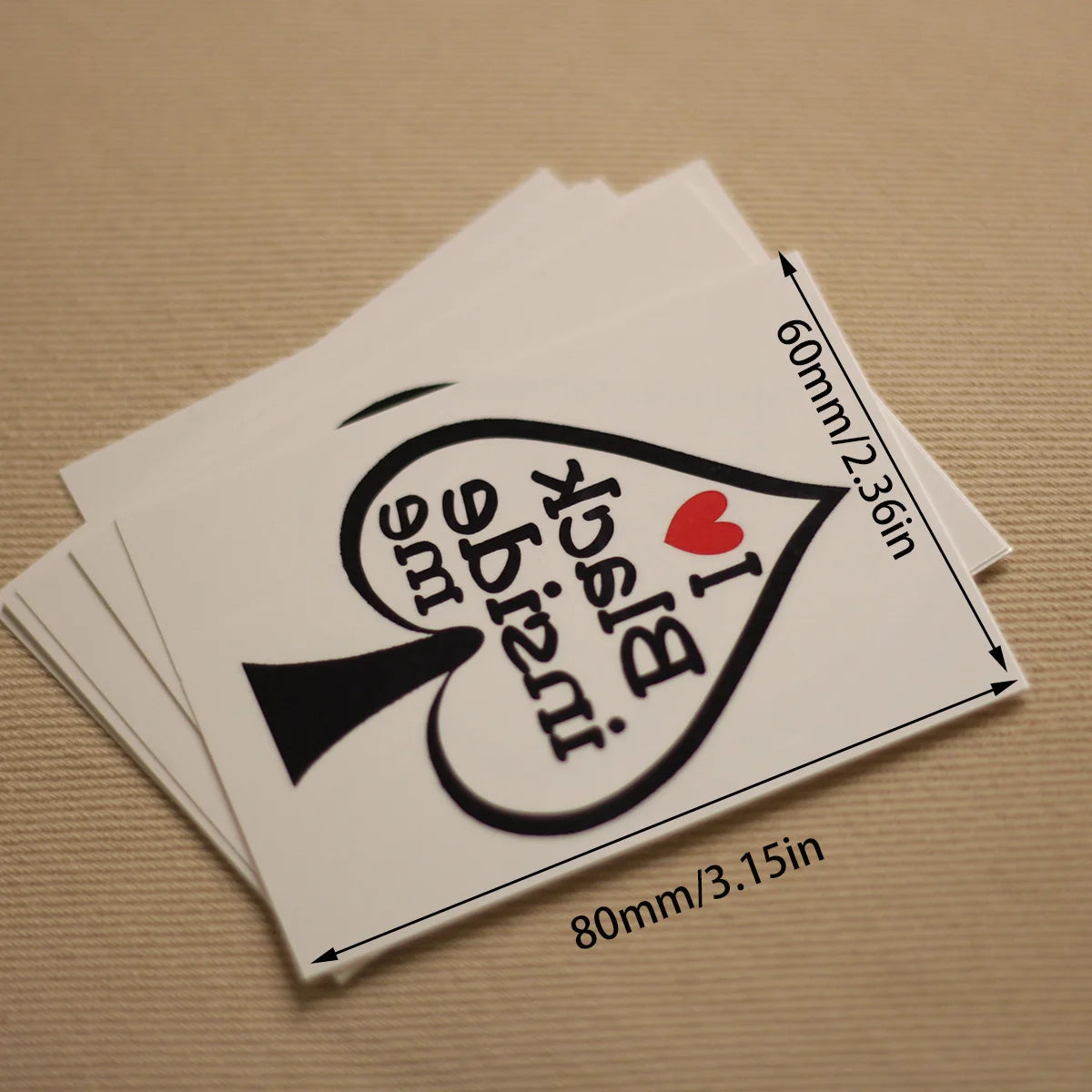 Love Black Inside Me Temporary Tattoo