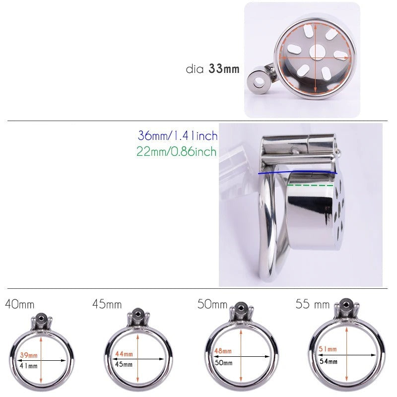 Power Round Metal Chastity Cage
