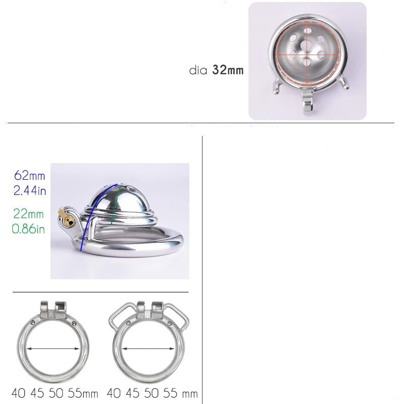 Round Trinity Metal Chastity Cage