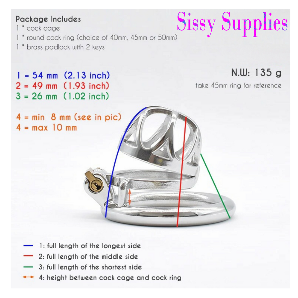 Skylight Stainless Steel Chastity Cage