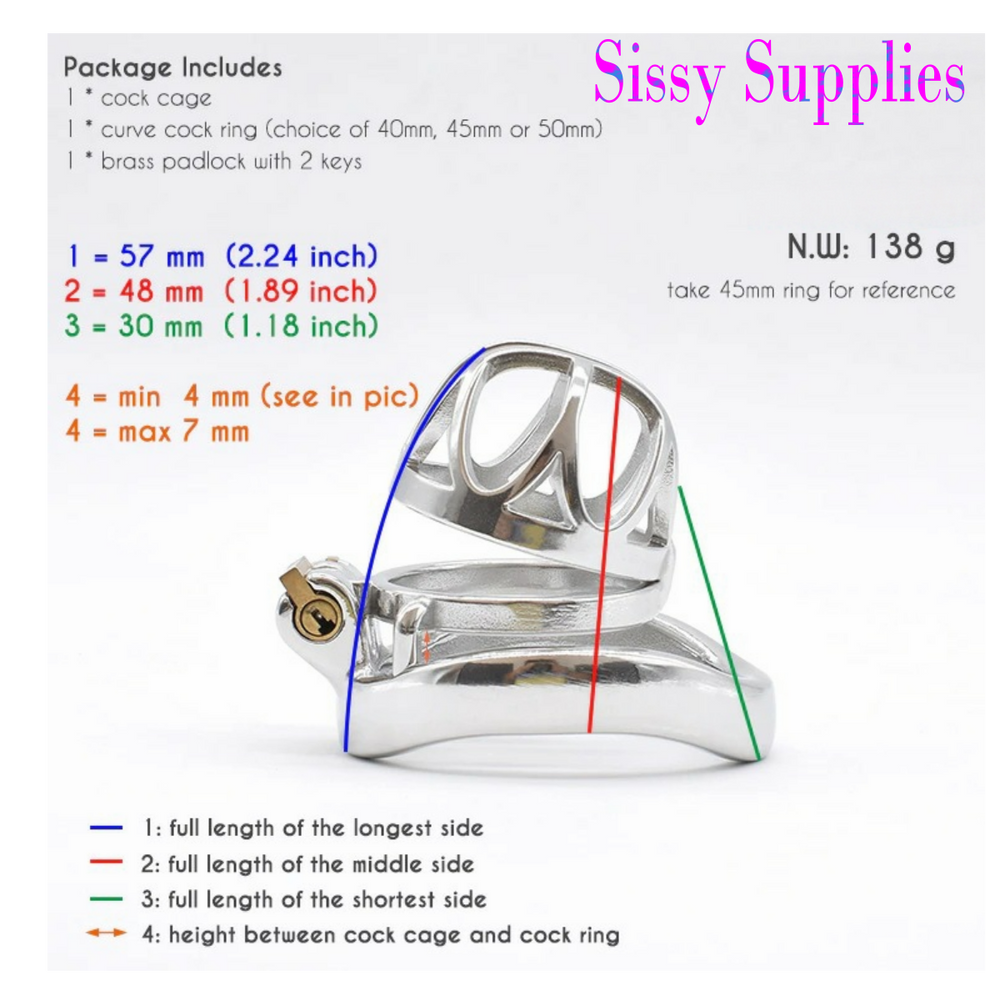 Skylight Stainless Steel Chastity Cage