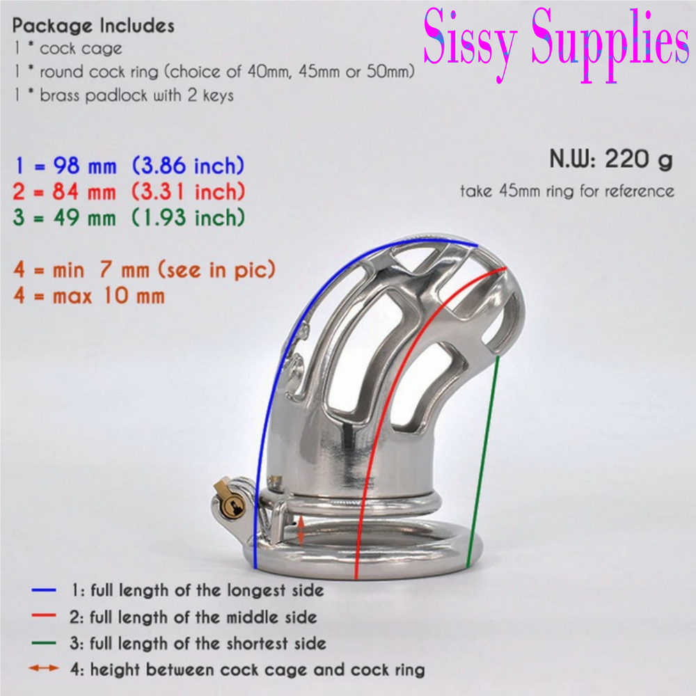 Daybreak Stainless Steel Chastity Cage USA ONLY - OVERSTOCK