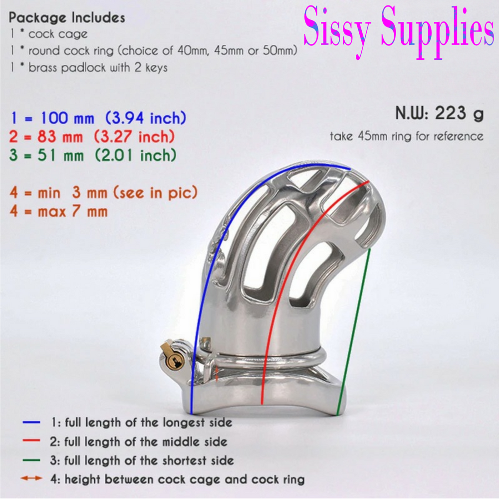 Daybreak Stainless Steel Chastity Cage USA ONLY - OVERSTOCK