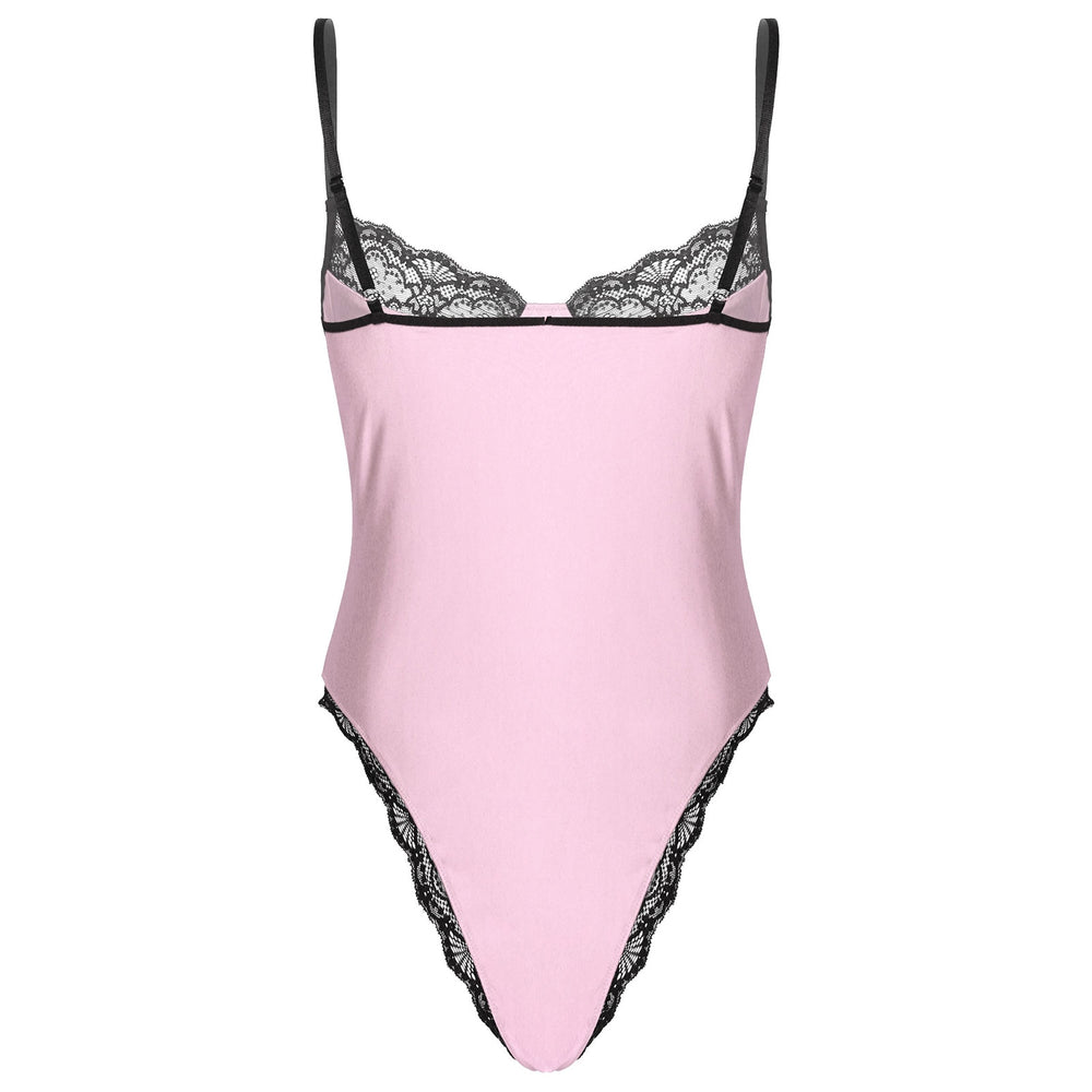 Lace Trimming Sissy Bodycon Bodysuit