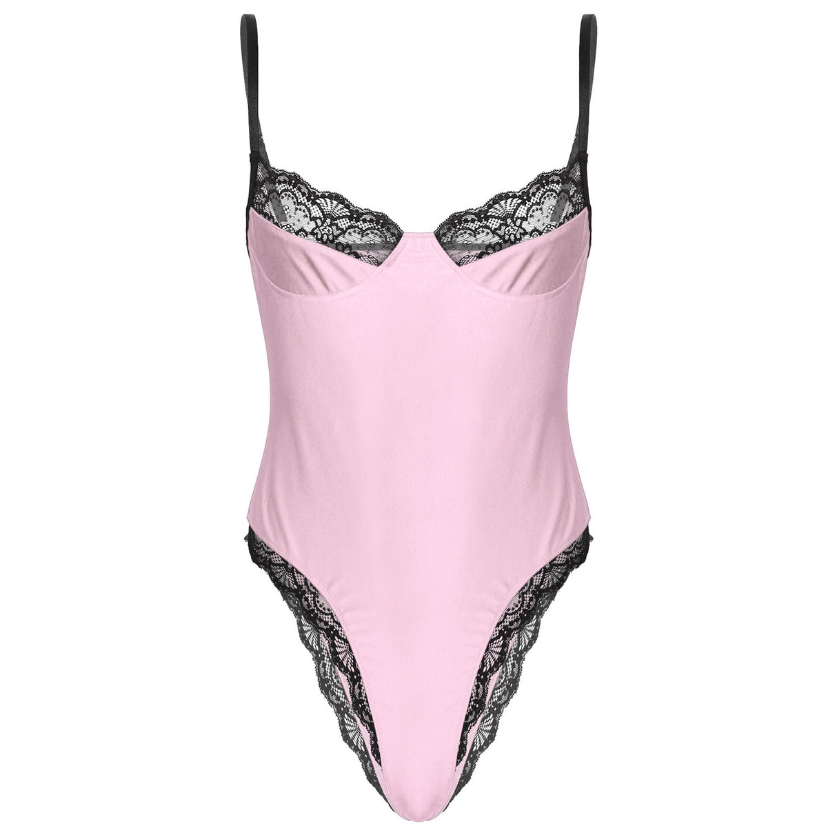 Lace Trimming Sissy Bodycon Bodysuit