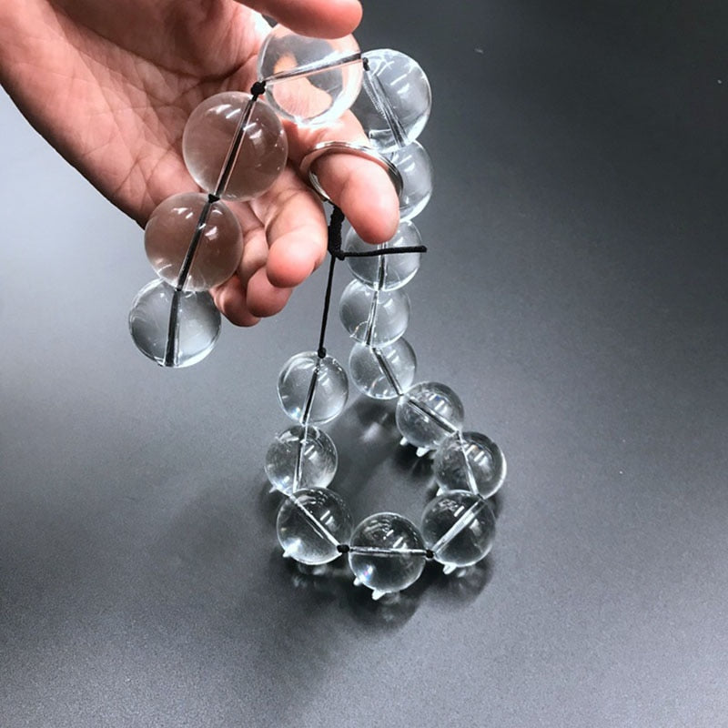 Super Long Glass Anal Beads Big Butt Plug Dilatador Anal Balls Prostate Massage Vagina Plug Sex Toys For Couples