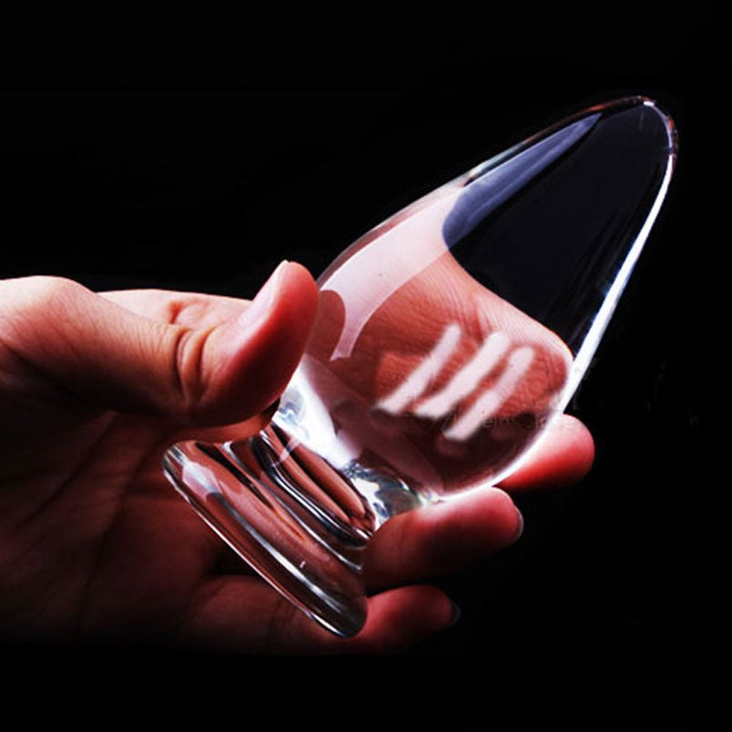 Smooth Elegant Clear Crystal Glass Tapered Butt Plug