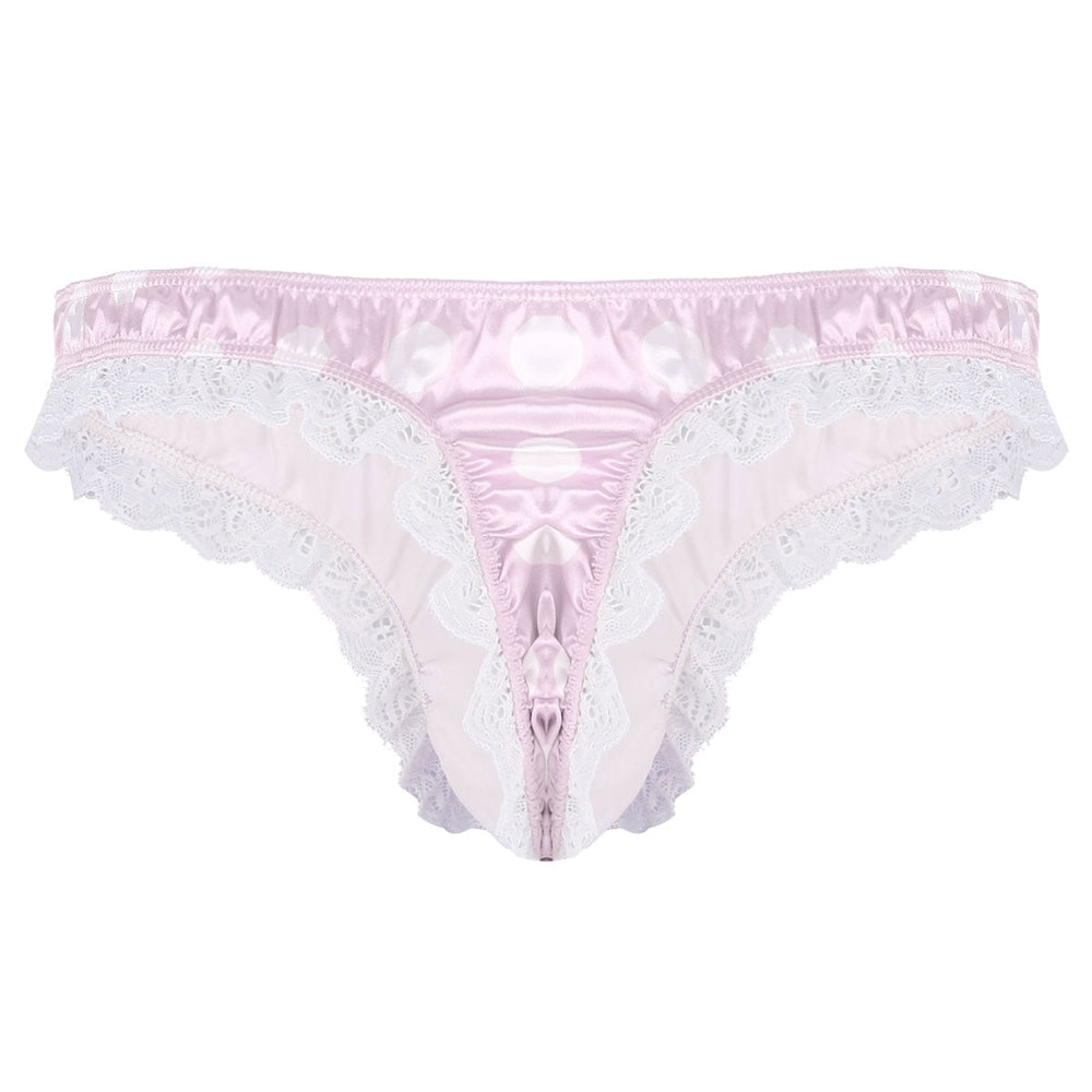 Shiny Low Rise Ruffle Polka Dots Sissy Panties