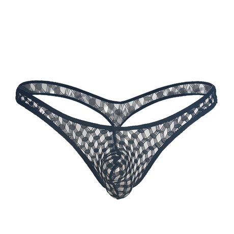 Plus Size Men U Convex Pouch G-string Cockring Sheer See Through Brief Sexy Underwear Transparent Thongs Panties Brief Gay Wear
