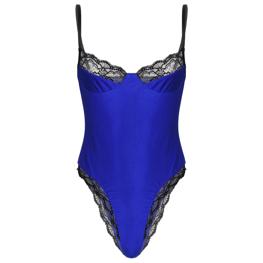 Lace Trimming Sissy Bodycon Bodysuit