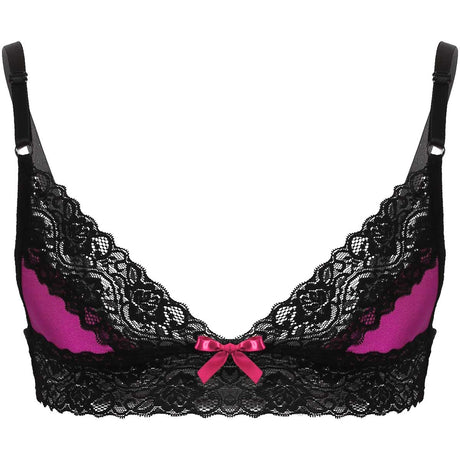 Erotic Sissy Bra Top Floral Lace Wire-free