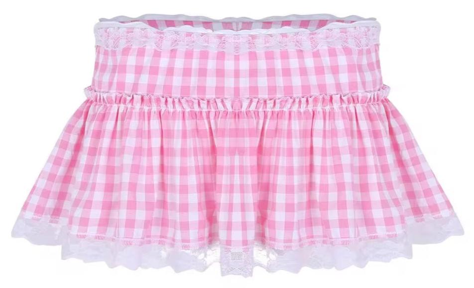 Sweetheart Gingham Pleated Skirt