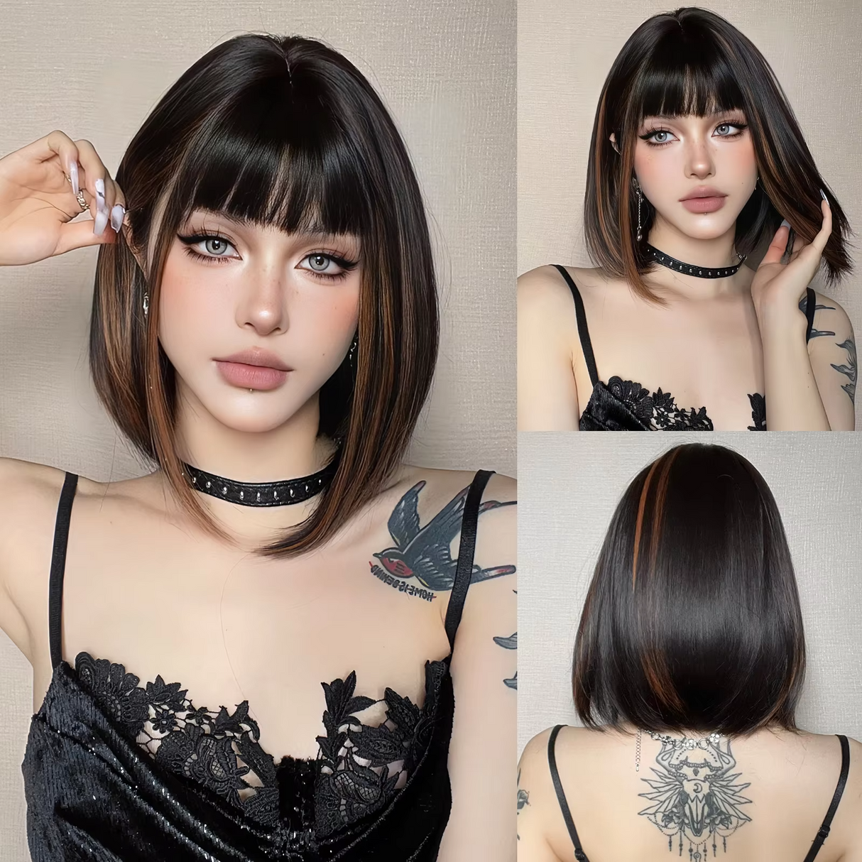 Midnight Elegance Synthetic Wig + Bangs