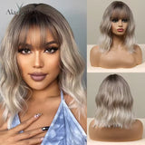 Dazzling Blonde Synthetic Wig + Bangs