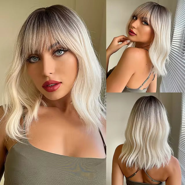 Timeless Blonde Synthetic Wig + Bangs