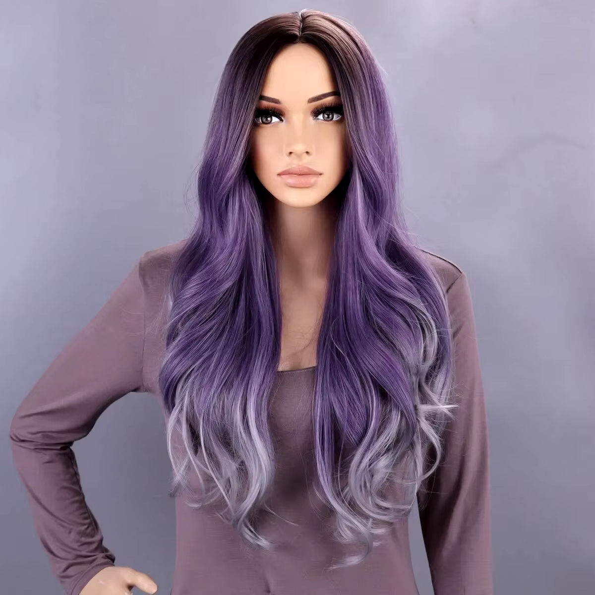 Mystic Purple Flow Synthetic Wig