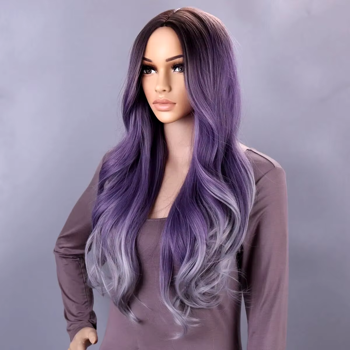 Mystic Purple Flow Synthetic Wig