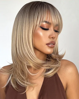 Blonde Allure Synthetic Wig with Bangs