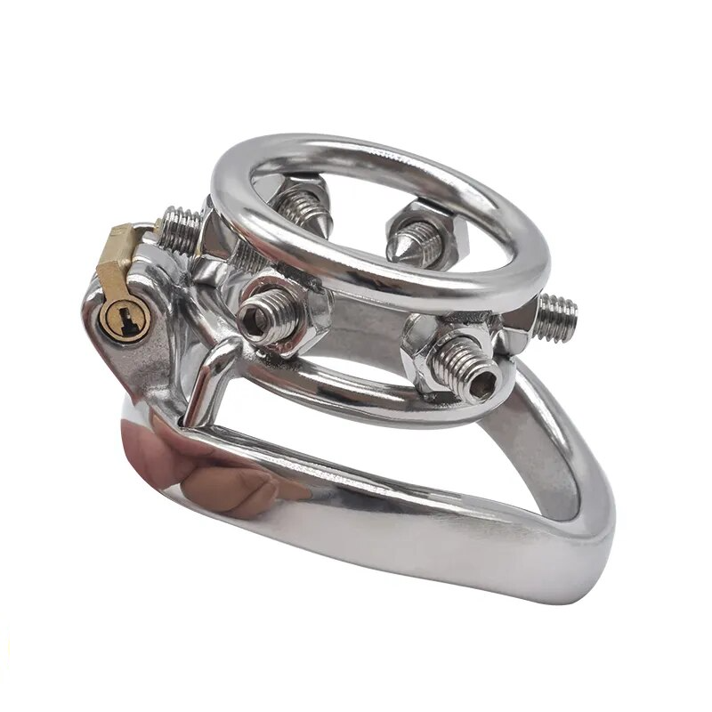 Bolted Spiked Stainless Steel Chastity Cage