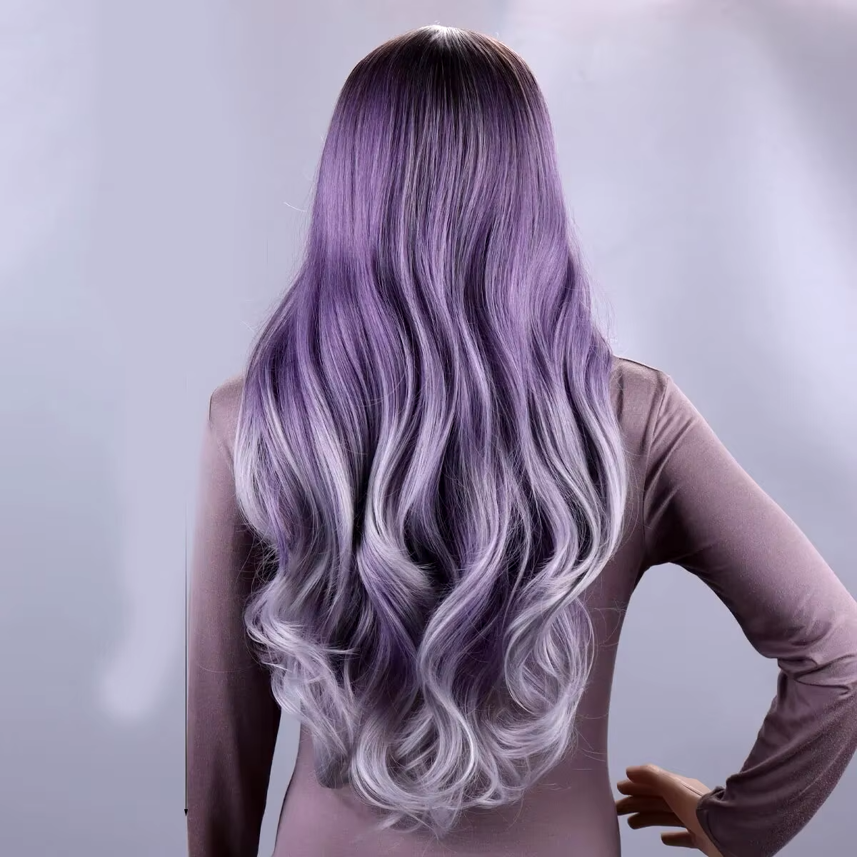 Mystic Purple Flow Synthetic Wig