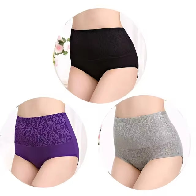 High Waist Cotton Panties 3pk