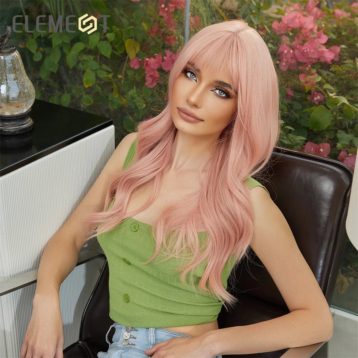 Pink Paradise Synthetic Wig + Bangs